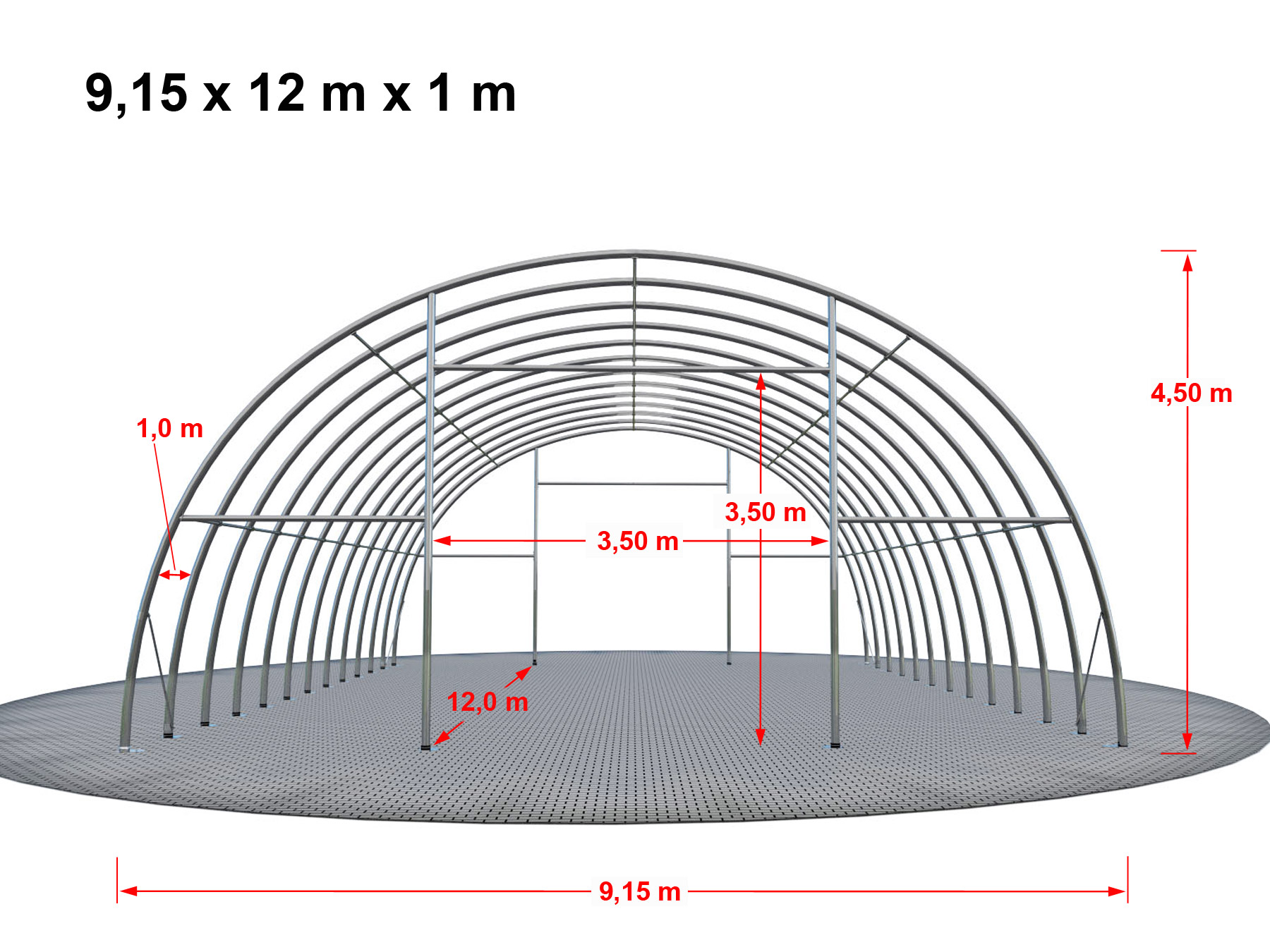 Rundbogenhalle Zelt Lagerzelt Weidezelt M X M H He M Pvc Wei