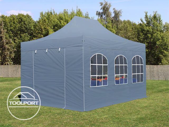 Faltzelt Alu 3x4,5 m Faltpavillon Klappzelt Pavillon mit Fenstern